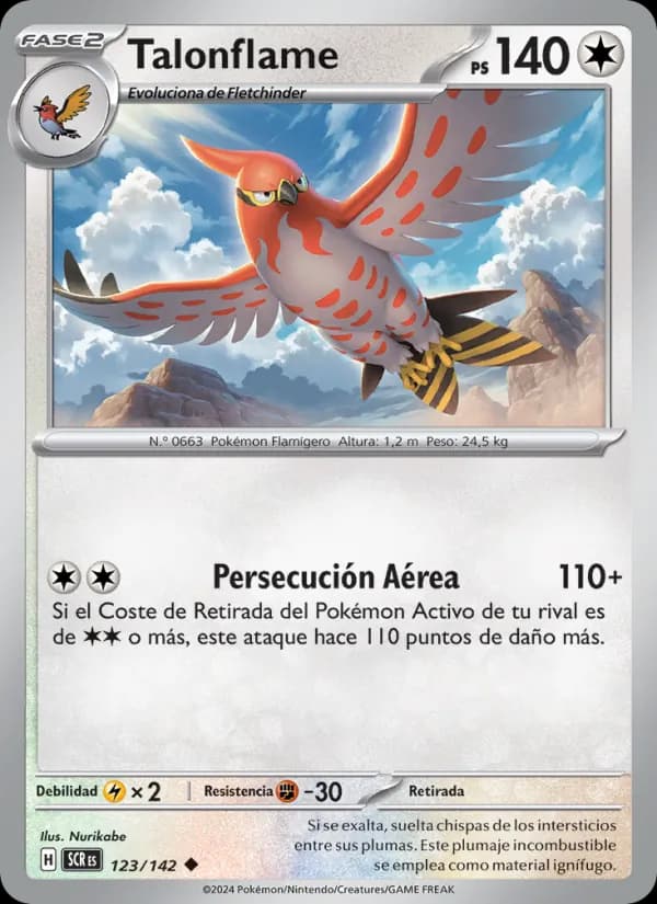 Talonflame card in Spanish