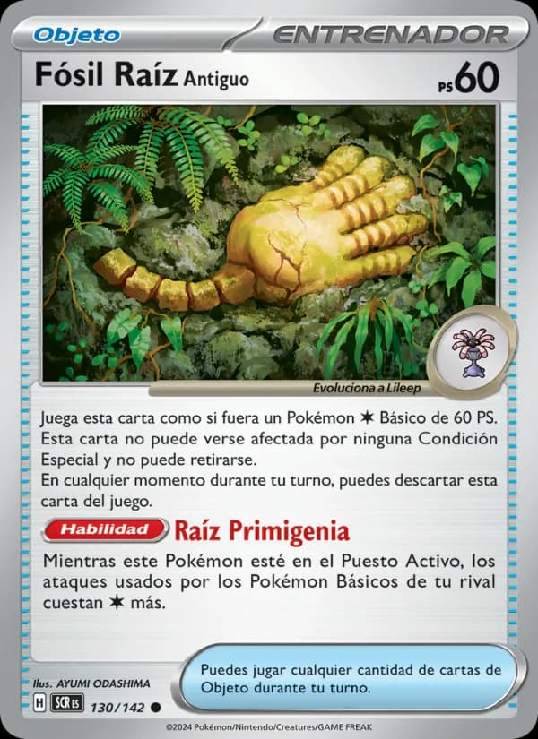 Fósil Raíz Antiguo card in Spanish