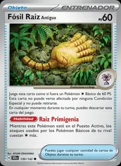 Fósil Raíz Antiguo card in Spanish