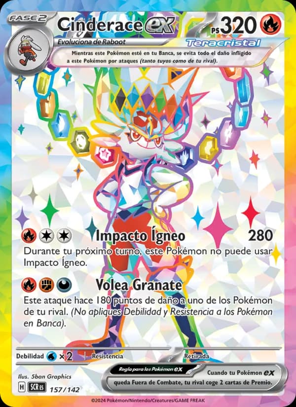 Cinderace ex card in Spanish