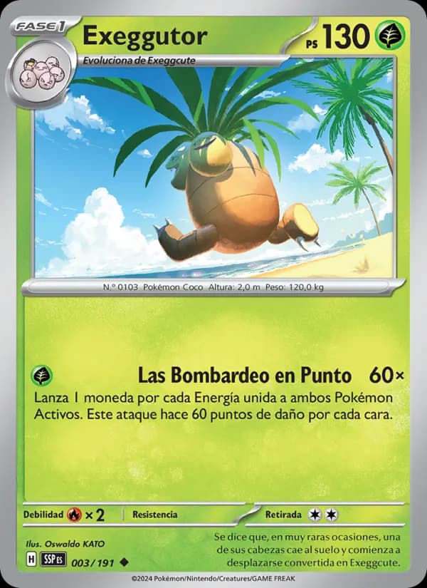 Exeggutor card in Spanish