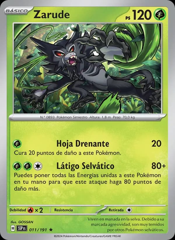 Zarude card in Spanish