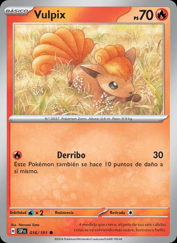 Vulpix card in Spanish