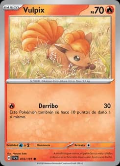Vulpix card in Spanish