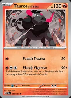 Tauros de Paldea card in Spanish