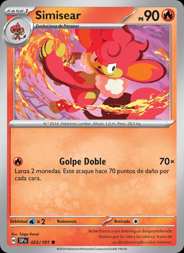 Simisear card in Spanish