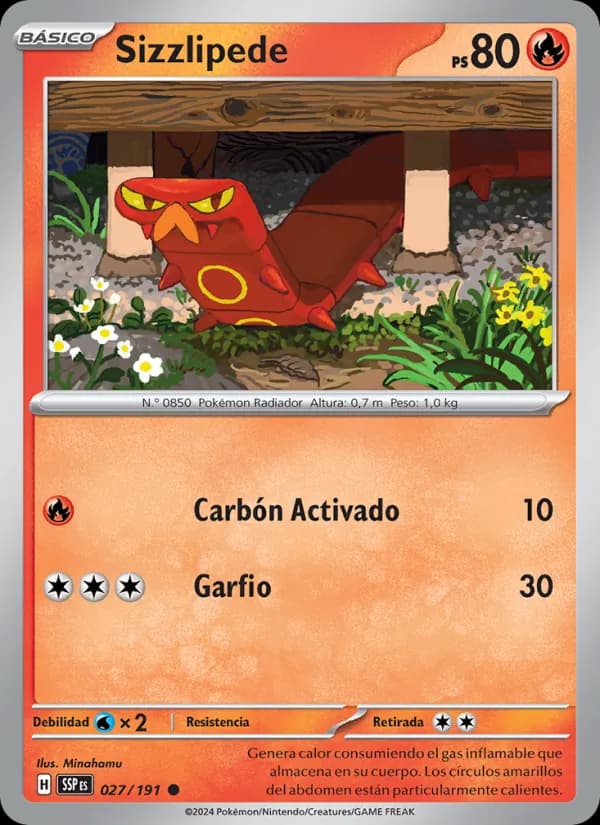Sizzlipede card in Spanish