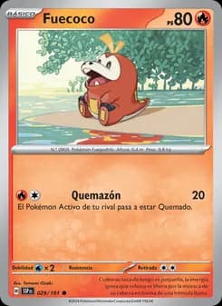 Fuecoco card in Spanish