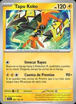 Tapu Koko card in Spanish