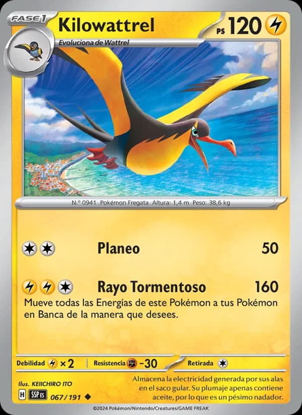 Kilowattrel card in Spanish