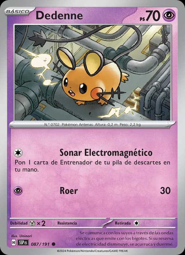 Dedenne card in Spanish