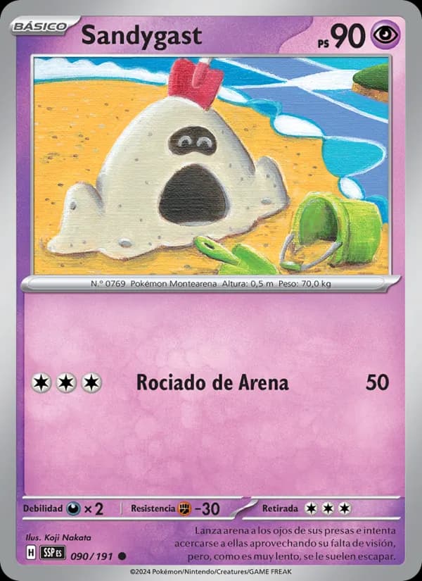Sandygast card in Spanish