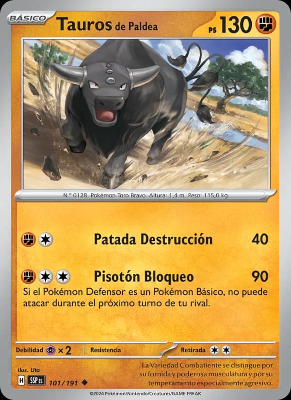 Tauros de Paldea card in Spanish