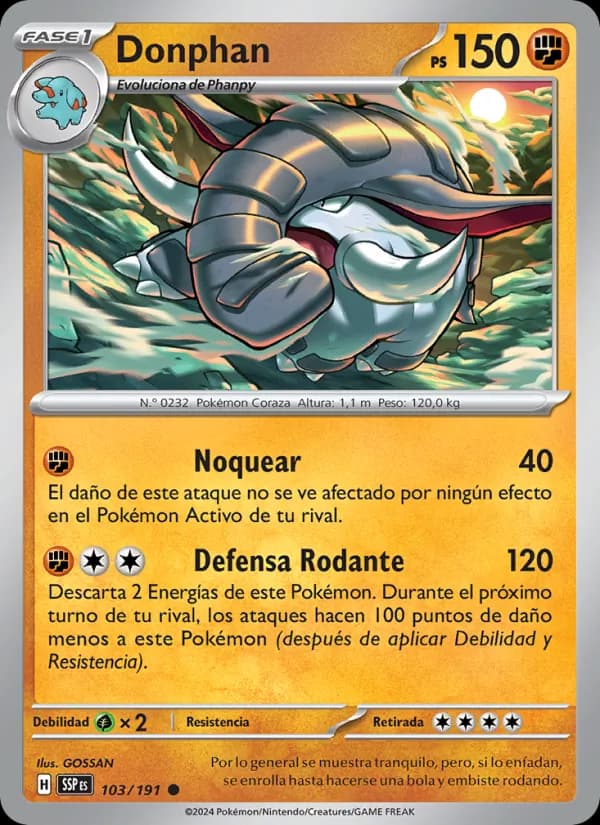 Donphan card in Spanish