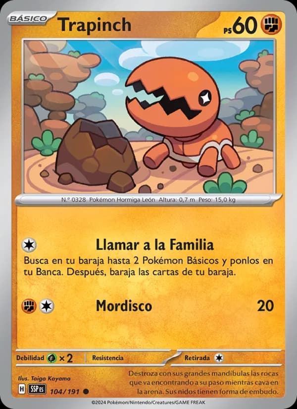 Trapinch card in Spanish