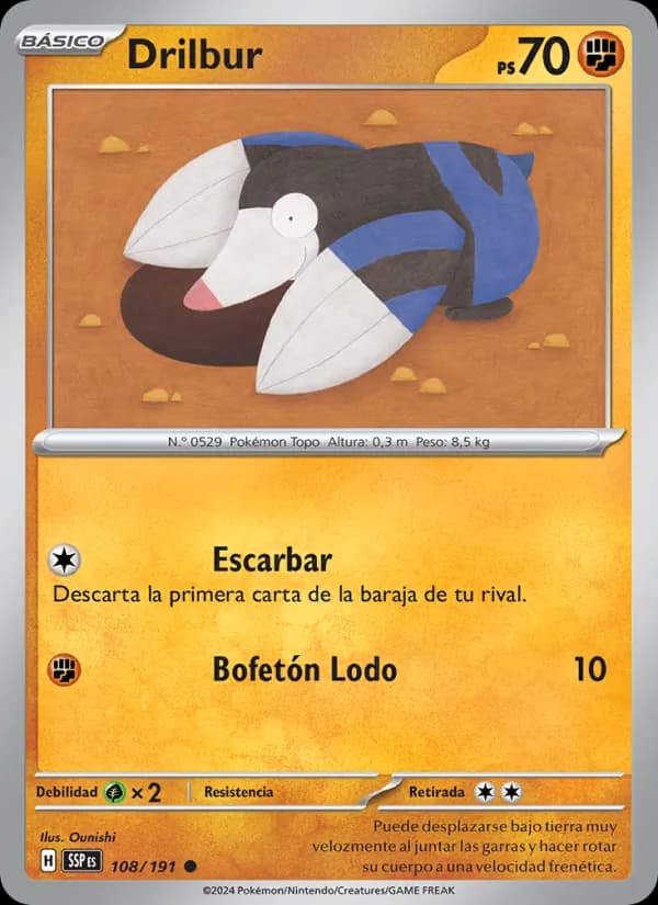 Drilbur card in Spanish