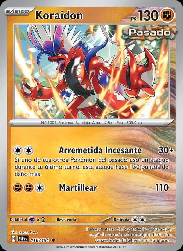 Koraidon card in Spanish
