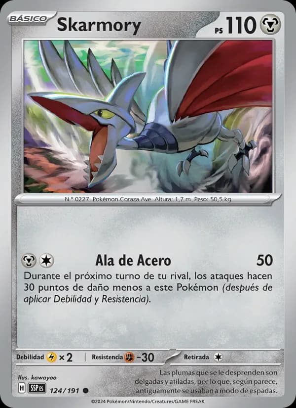 Skarmory card in Spanish