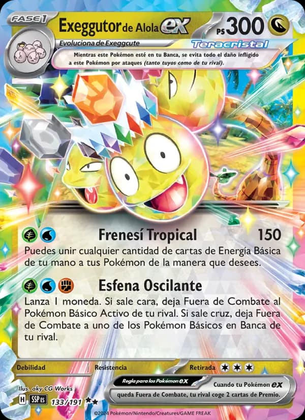 Exeggutor de Alola ex card in Spanish