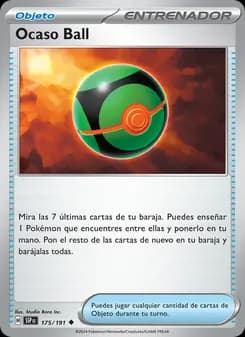 Ocaso Ball card in Spanish