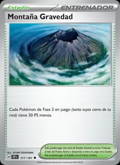 Montaña Gravedad card in Spanish
