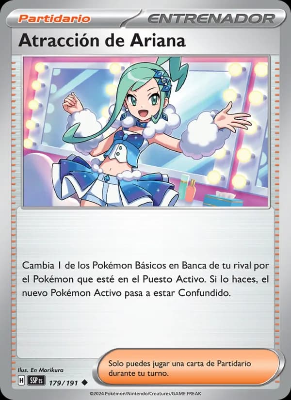 Atracción de Ariana card in Spanish