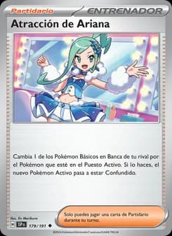 Atracción de Ariana card in Spanish