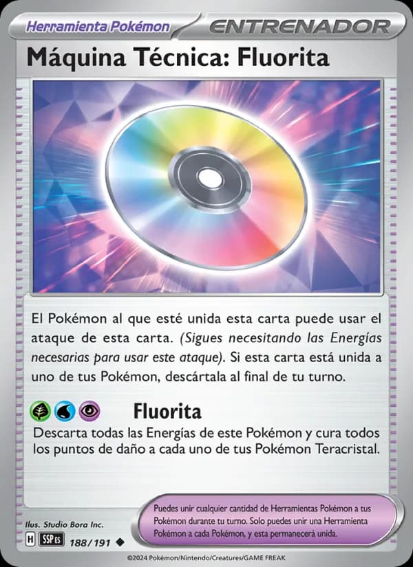 Máquina Técnica: Fluorita card in Spanish