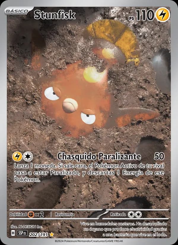 Stunfisk card in Spanish