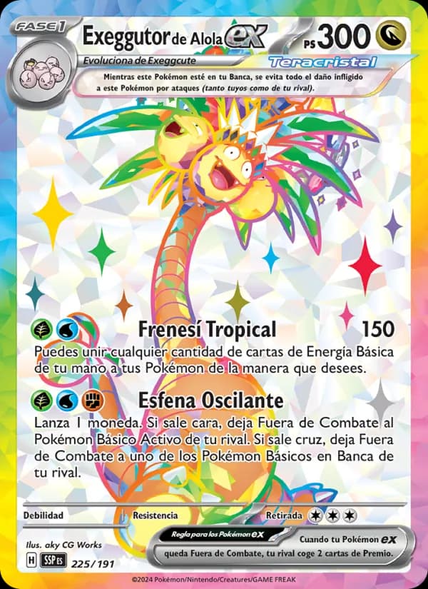 Exeggutor de Alola ex card in Spanish