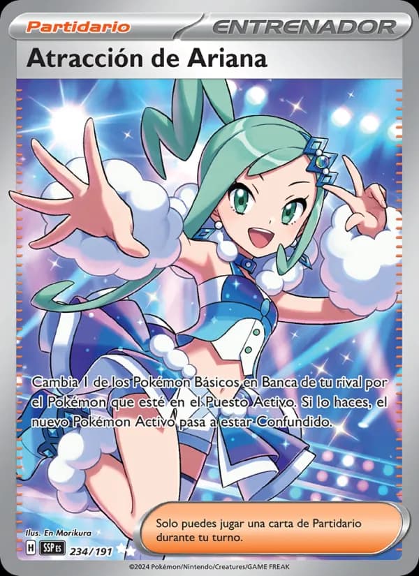 Atracción de Ariana card in Spanish