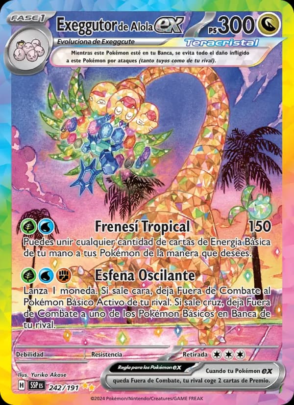 Exeggutor de Alola ex card in Spanish