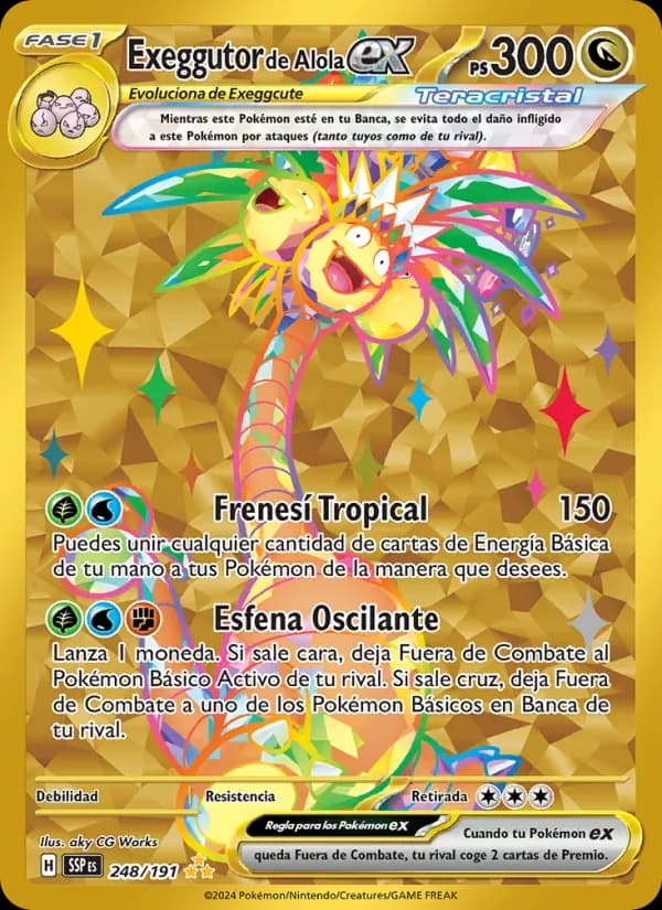 Exeggutor de Alola ex card in Spanish