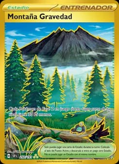 Montaña Gravedad card in Spanish
