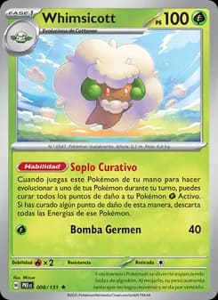 Whimsicott card in Spanish