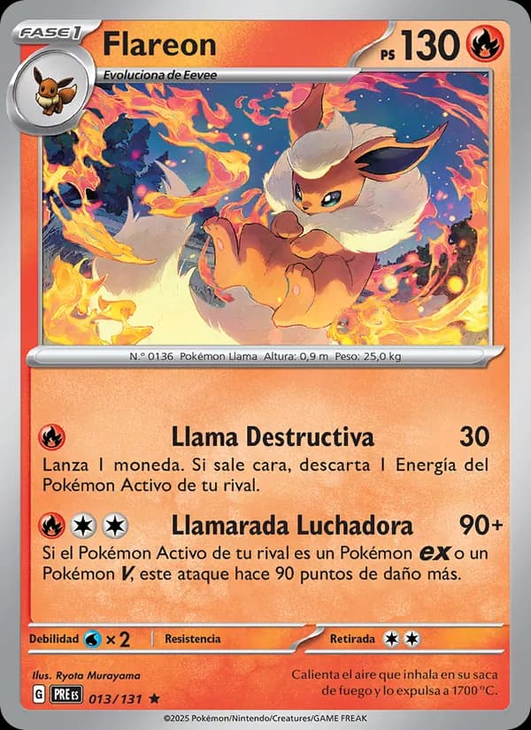 Flareon card in Spanish
