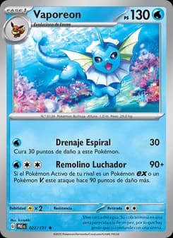Vaporeon card in Spanish