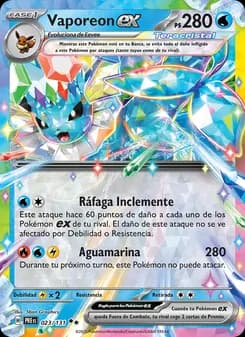 Vaporeon ex card in Spanish
