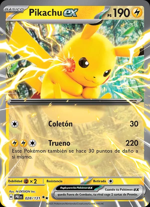 Pikachu ex card in Spanish
