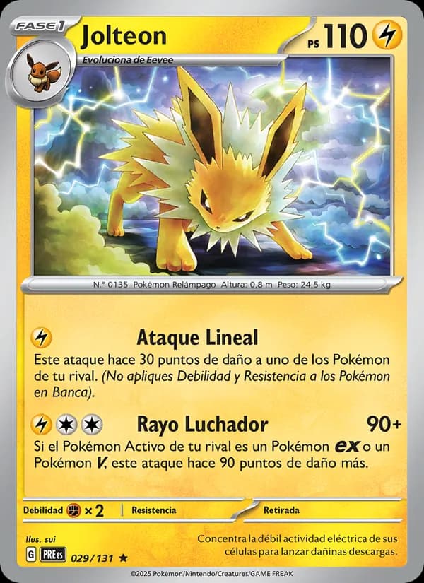 Jolteon card in Spanish