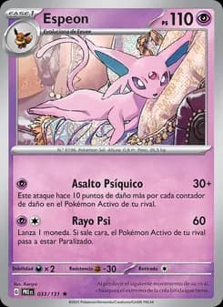 Espeon card in Spanish