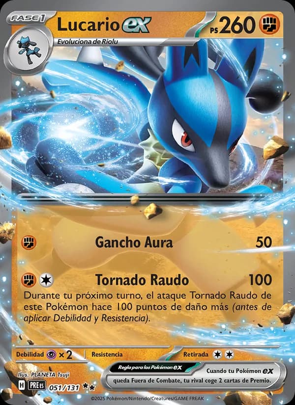 Lucario ex card in Spanish