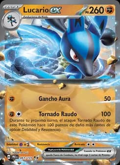 Lucario ex card in Spanish
