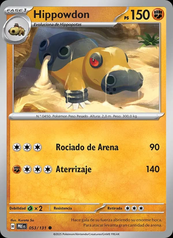 Hippowdon card in Spanish