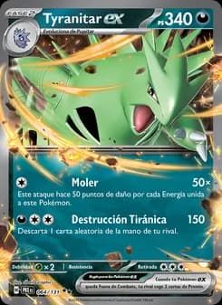 Tyranitar ex card in Spanish