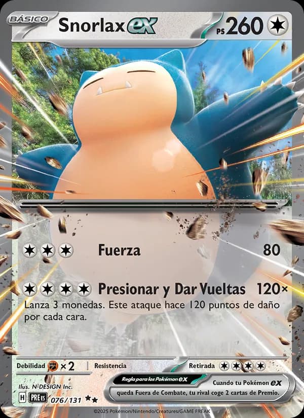 Snorlax ex card in Spanish