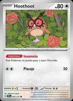 Hoothoot card in Spanish