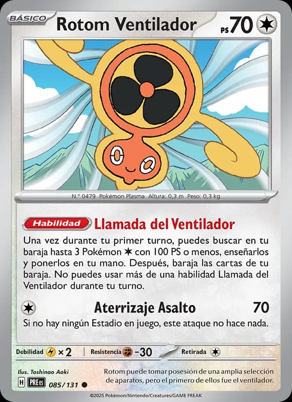 Rotom Ventilador card in Spanish