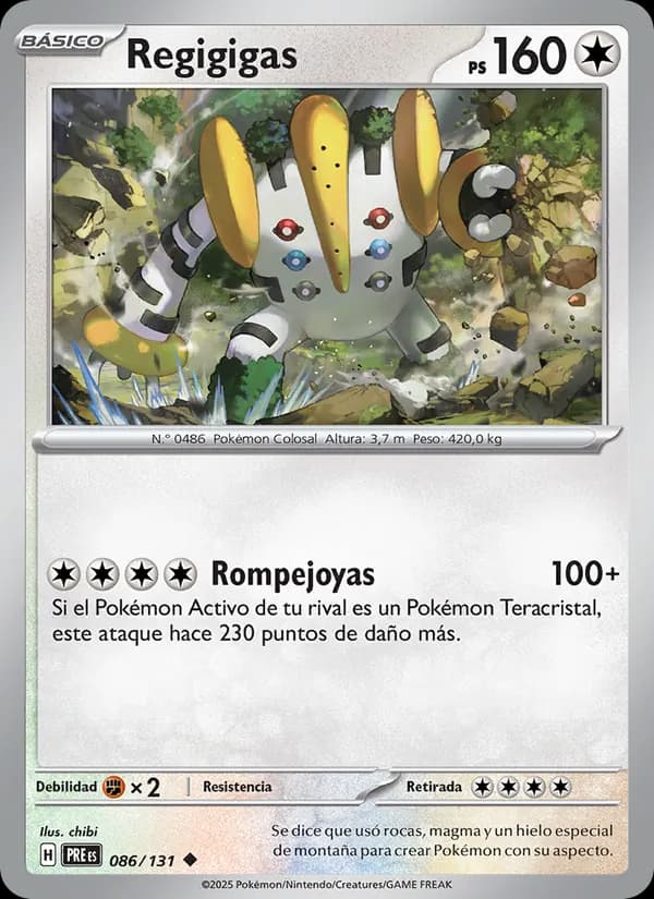 Regigigas card in Spanish