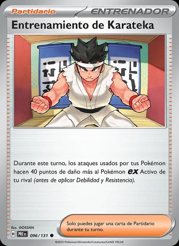 Entrenamiento de Karateka card in Spanish